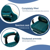 Sedia da gaming con poggiapiedi, cuscino morbido per nuca e lombare, cuscini di supporto rimovibili, 60x60x122 cm, blu marino(m-5)