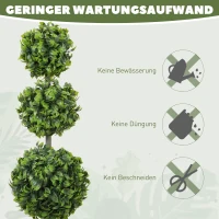 HOMCOM Kunstplanten in pot, kunststof bladeren, beflockte aarde, groen(m-6)