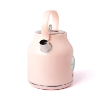 Bouilloire 1,7 l, corps en acier inoxydable laqué chromé, 27x18x18 cm, rose clair(m-6)