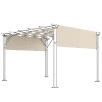 Outsunny Copertura per Gazebo Pergola 3x3 m in Poliestere con Tasche e Cinghie, 488x122 cm, color Kaki(m-1)