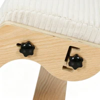 HOMCOM Silla de Rodillas Ergonómica con Respaldo Apoyo para Rodillas y Tapizado de Pana Crema(m-14)