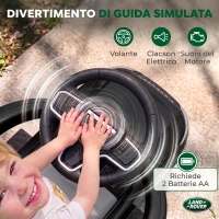 AIYAPLAY Macchina Cavalcabile Licenza Land Rover con Maniglia e Barriera, in PP e Acciaio, 84x40x94.5 cm, Nero(m-6)