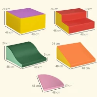 HOMCOM Conjunto de 6 Blocos de Espuma para Crianças de 18-36 Meses Brinquedo Educativo de Construção 150x100x24cm Multicor(m-4)