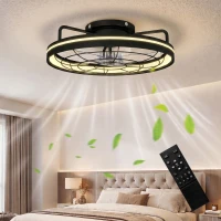 HOMCOM Plafondventilator met licht en afstandsbediening, 48 cm LED-plafondventilator met 3 kleurtemperaturen, 6 snelheden, timer, zwart(m-2)