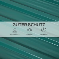 Outsunny 12-stuks Verzinkte Trapeziumvormige Platen 129x45cm 7m² Weerbestendig Dakplaat in Groen(m-6)