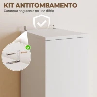 HOMCOM Roupeiro Moderno para Quarto com Barra de Pendurar, Gaveta e Prateleira Superior, 40x52x170 cm, Branco(m-5)