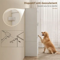 HOMCOM Buffet haut cuisine, armoire de cuisine, 2 portes, 8 porte-épices, 2 tiroirs, étagères réglables, 60x40x159cm, blanc(m-7)
