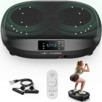 Piattaforma vibrante, 5 programmi (incluso HIIT) + elastici di resistenza, 50,8x35,6x12,7 cm, Nero(m-2)