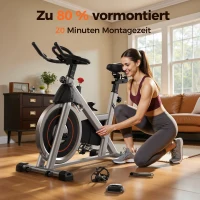 Cyclette per casa, telaio sicuro in acciaio al carbonio con pedane antiscivolo, manubrio regolabile, 96,5x56,5x121 cm, Nero(m-4)
