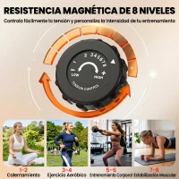 HOMCOM Bicicleta Estática Plegable 3 en 1 con Respaldo y 8 Niveles Resistencia Magnética, Bicicleta Estática en Casa Ajustable con Monitor LCD Volante Bandas Sensor de Pulso Soporte de Teléfono Rosa(m-6)