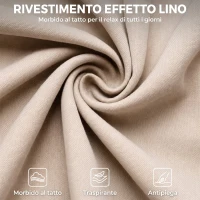 HOMCOM Poltrona Relax Reclinabile Manualmente a 135° con Poggiapiedi in Tessuto, Beige(m-6)