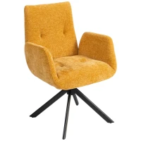 HOMCOM Gestoffeerde fauteuil, accentfauteuil, modern design, draaibaar, tot 120 kg, geel(m-10)