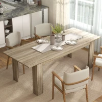 HOMCOM Uitschuifbare Eettafel, uitbreidbaar van 180 naar 260 cm, voor 6-10 personen, Hout(m-6)