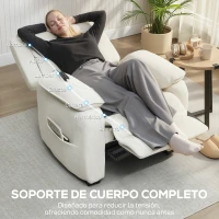 HOMCOM Sillón Relax Reclinable Eléctrico Motor Silencioso 2 Posiciones Memoria Reposapiés Reposacabezas Puerto USB y Bolsillos(m-6)