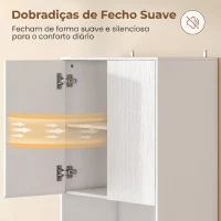 HOMCOM Armário de Cozinha com 4 Portas de Fecho Suave Prateleiras Ajustáveis e 2 Compartimentos Abertos Branco(m-5)
