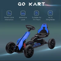 HOMCOM Kids Pedal Go Kart, with Adjustable Seat, EVA Wheels, Seat, Handbrake - Blue(m-7)
