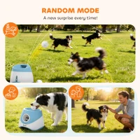 PawHut Automatic Dog Ball Launcher with 5 ETPU Balls 5.8 cm, 3 Distance Settings 6/10/14 m, Blue(m-7)