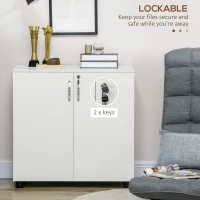 Vinsetto Two-Tier Locking Office Storage Cabinet - White(m-6)