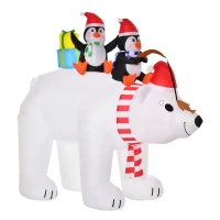 Outsunny Opblaasbare pinguïns op ijsbeer, decoratie(m-11)