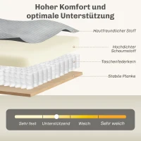 HOMCOM 3-zitsbank, bank met armleuningen, gewatteerde bank met cord-look voor woonkamer lichtgrijs(m-4)