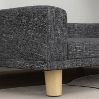 PawHut Sofá para Cães Cama Elevada para Cães Estofada com Almofada Lavável e Pés de Madeira de Pinho 98x67x25 cm Cinza Escuro(m-8)
