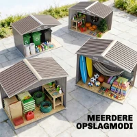 Outsunny Gereedschapsschuur tuinhuisje opbergruimte voor gereedschappen tuinkast gereedschapskast metaal(m-9)