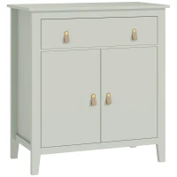 HOMCOM Aparador con Cajón Armario de 2 Niveles y Estante Ajustable Base Elevada y Amplia Superficie 80x40x90cm Verde Claro(m-1)