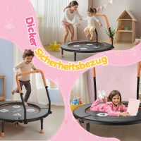 Trampolino per bambini piccoli, design anti‑ribaltamento, ripiegabile salvaspazio, ideale per bambini da 1–6 anni, Dimensioni 91 x 91 x 81 cm, 91x91x81 cm, Nero(m-3)