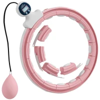 SPORTNOW Smart Hula Hoop Reifen Erwachsene mit Gewicht Kugel Zähler 16 Knoten (76-113cm) Rosa(m-11)