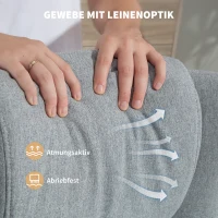 HOMCOM Draaibare Beklede Stoel met Poef, Leunstoel met Armleuningen, voor Woonkamer, Slaapkamer, Grijs(m-6)