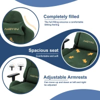 Sedia gaming con poggiapiedi, similpelle scamosciata traspirante, regolabile in altezza con pistone a gas, girevole, 70x70x135 cm, Verde(m-5)