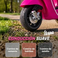 AIYAPLAY Moto Eléctrica para Niños de +3 Años con Licencia Vespa con USB MP3 Luz LED Radio FM Velocidad 3 km/h Carga 35kg Rosa(m-7)