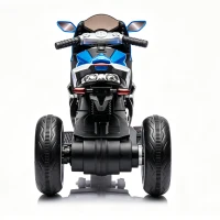 Moto elettrica per bambini, ruote luminose, marcia avanti/indietro e indicatore batteria in tempo reale, 78,1x40,6x51,5 cm, Blu(m-9)