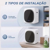 HOMCOM Máquina de Secar por Exaustão 4 kg 800W com Ecrã Tátil, Controlo de Tempo e Temperatura, Secagem Uniforme, Branco(m-8)