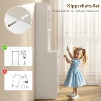 HOMCOM Keukenkast met werkblad, wijnglashouder, voorraadkast voor keuken, eetkamer, 170 cm, MDF, glas, wit(m-9)