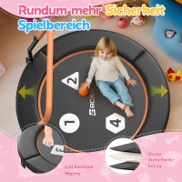 Trampoline pour tout-petits, Anti‑basculement‑Design, pliable, peu encombrant, idéal pour les enfants de 1 à 6 ans, Dimensions 91L x 91l x 81H cm, 91x91x81 cm, Noir(m-6)