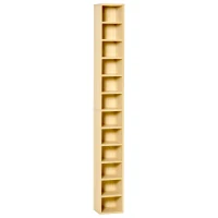 HOMCOM Rangements pour CD et DVD, étagère colonne de rangement, meuble de rangement bois naturel(m-1)