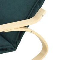 HOMCOM Silla Mecedora con Reposapiés Ajustable en 5 Posiciones Reposabrazos de Madera Acolchado Doble Capa Verde Oscuro(m-14)