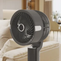 HOMCOM Staande ventilator luchtcirculator ventilator met 8 snelheidsstanden LED-display afstandsbediening timer 90° oscillatie Grijs(m-12)