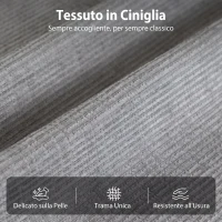 HOMCOM Poltrona Massaggiante e Riscaldante Reclinabile a 135° Manualmente in Ciniglia, Grigio Chiaro(m-7)