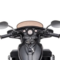 Moto elettrica 12V per bambini, ampio vano portaoggetti e sedile morbido in PU, 110x48x68 cm, Nero(m-10)
