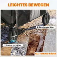 Outsunny Bollerwagen, klappbar, 5 Seitentaschen, einziehbare Griff, bis 120 kg, Stahl, dunkelgrau, 100 x 55 x 93 cm(m-6)