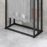 HOMCOM Handdoekhouder Staand Handdoekrek met 3 stangen, handdoekladder van staal 45 x 21,5 x 85 cm(m-9)