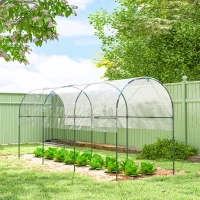 Outsunny Vorstbestendige foliekas met boogdak, grondanker, kas 400 x 123 x 171cm, transparant(m-10)