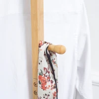 HOMCOM Moderne Kapstok, 2 Haken & 3 Rails, Stevig Bamboe, 36x24x168 cm, Natuur(m-8)