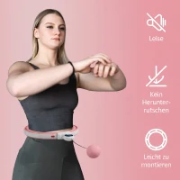 SPORTNOW Smart Hula Hoop Reifen Erwachsene mit Gewicht Kugel Zähler 16 Knoten (76-113cm) Rosa(m-7)