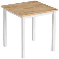 HOMCOM Eettafel van rubberhout, voor maximaal 4 personen, antislip pads, natuurlijk hout(m-1)