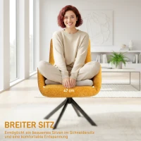 HOMCOM Gestoffeerde fauteuil, accentfauteuil, modern design, draaibaar, tot 120 kg, geel(m-4)