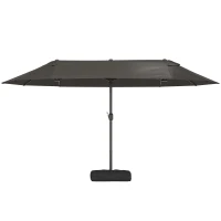 Outsunny Parasol met parasolstandaard en dubbele parasol 460 x 270 cm donkergrijs(m-10)