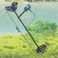 Outsunny Metal Detector for Adults and Beginners, Gold Detector with Higher Accuracy IP68 Waterproof Coil, 5 Professional Modes with Pinpoint & Memory Mode, Bigger Backlit LCD Display with DSP Chip(m-3)